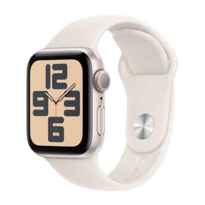 Billede af Apple Watch SE GPS 40mm Starlight Aluminium Case with Starlight Sport Band - M/L