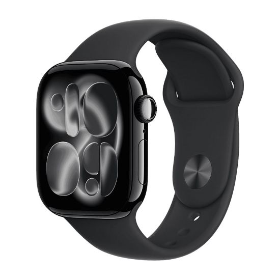 Billede af (New) Apple Watch Series 11 GPS + Cellular 42mm Slate Titanium Case with Black Sport Band - S/M
