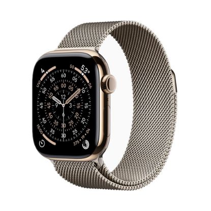 Billede af Apple Watch Series 11 GPS + Cellular 46mm Natural Titanium Case with Natural Milanese Loop - M/L