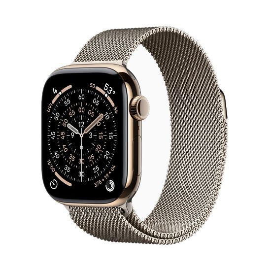 Billede af (New) Apple Watch Series 11 GPS + Cellular 46mm Natural Titanium Case with Natural Milanese Loop - M/L