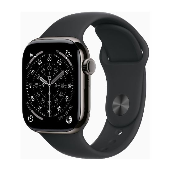 Billede af (New) Apple Watch Series 11 GPS 42mm Jet Black Aluminium Case with Black Sport Band - S/M